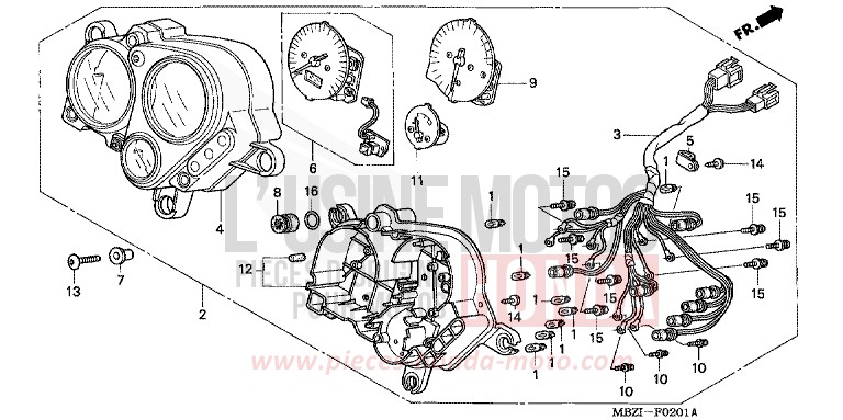 METER (CB600F22) for Hornet S FORCE SILVER METALLIC (NH411) from 2002